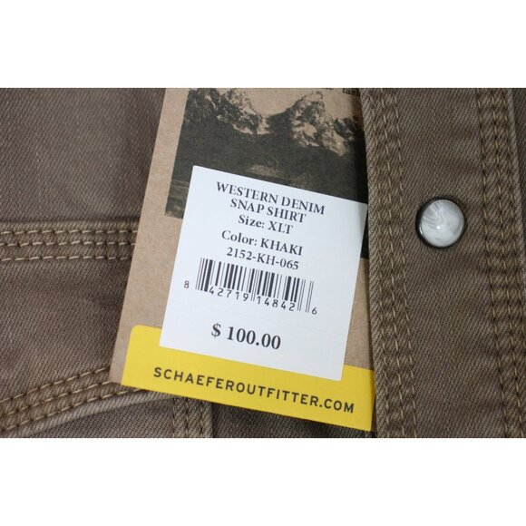 Schaefer Outfitter Mens XLT XL Tall Western Denim Snap Button Up Shirt NEW G1434 - Picture 3 of 6